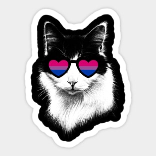 Bisexual Pride Flag Cat Sunglasses Sticker